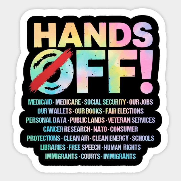 Hands-Off-Protest Sticker by ArtistTee ⭐⭐⭐⭐⭐